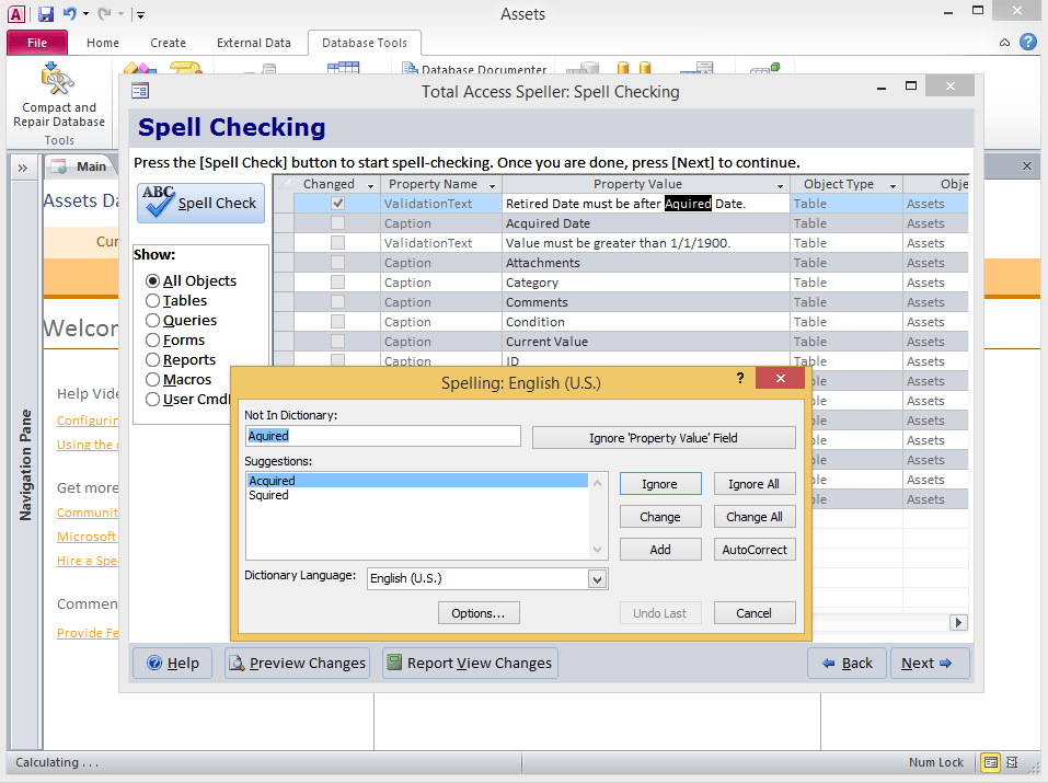 Screenshot of Total Access Speller