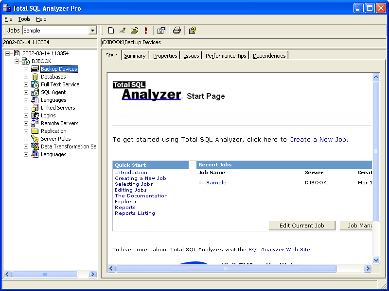 Screenshot of Total SQL Analyzer Pro - for SQL Server 7.0/2000