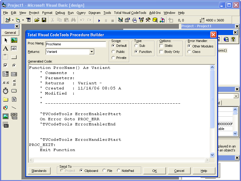 Total Visual CodeToolsTotal Visual CodeTools is a collection of 12 professional code-centric tools and utilities for developers using Visual Basic, Microsoft Of