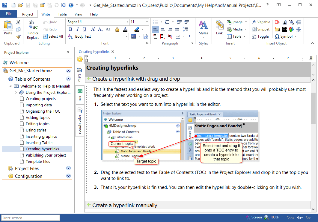 Screenshot of Help & Manual Basic