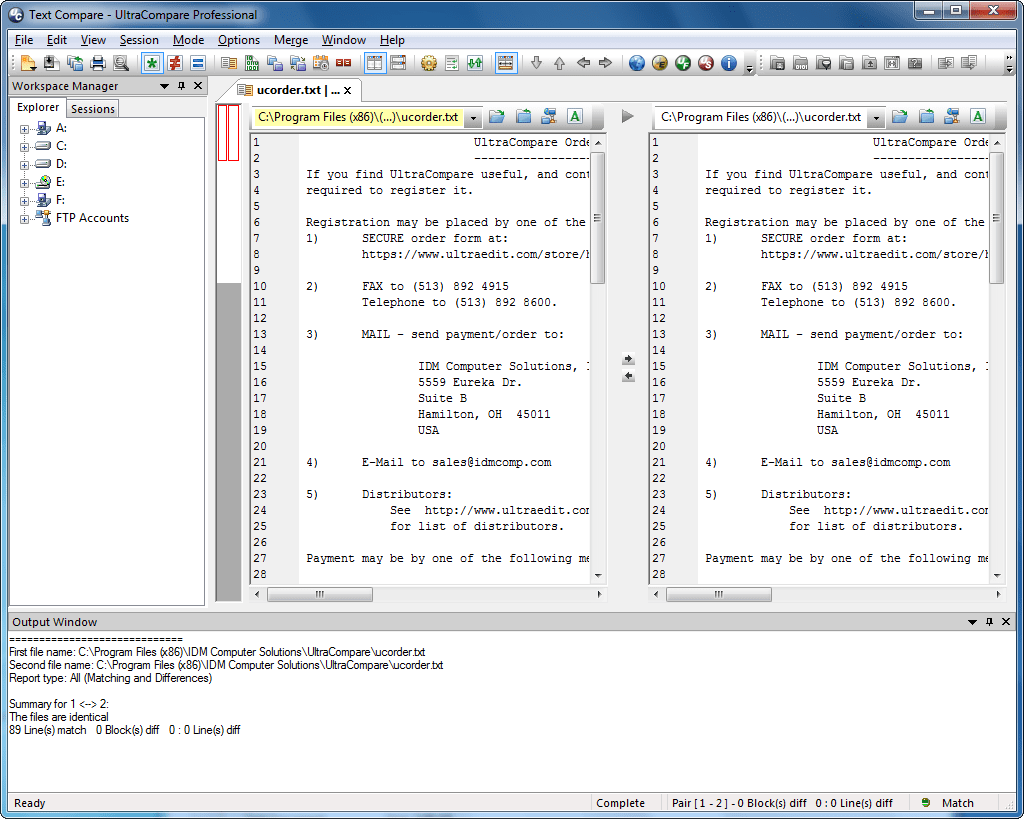UltraCompareUltraCompare is a folder/file compare utility loaded with features to enable you to compare text files and folders, Word documents, and even zip fil