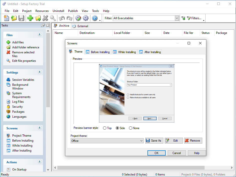 Screenshot of Setup Factory