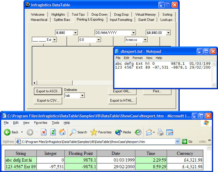 Screenshot of Infragistics ActiveX Component Suite