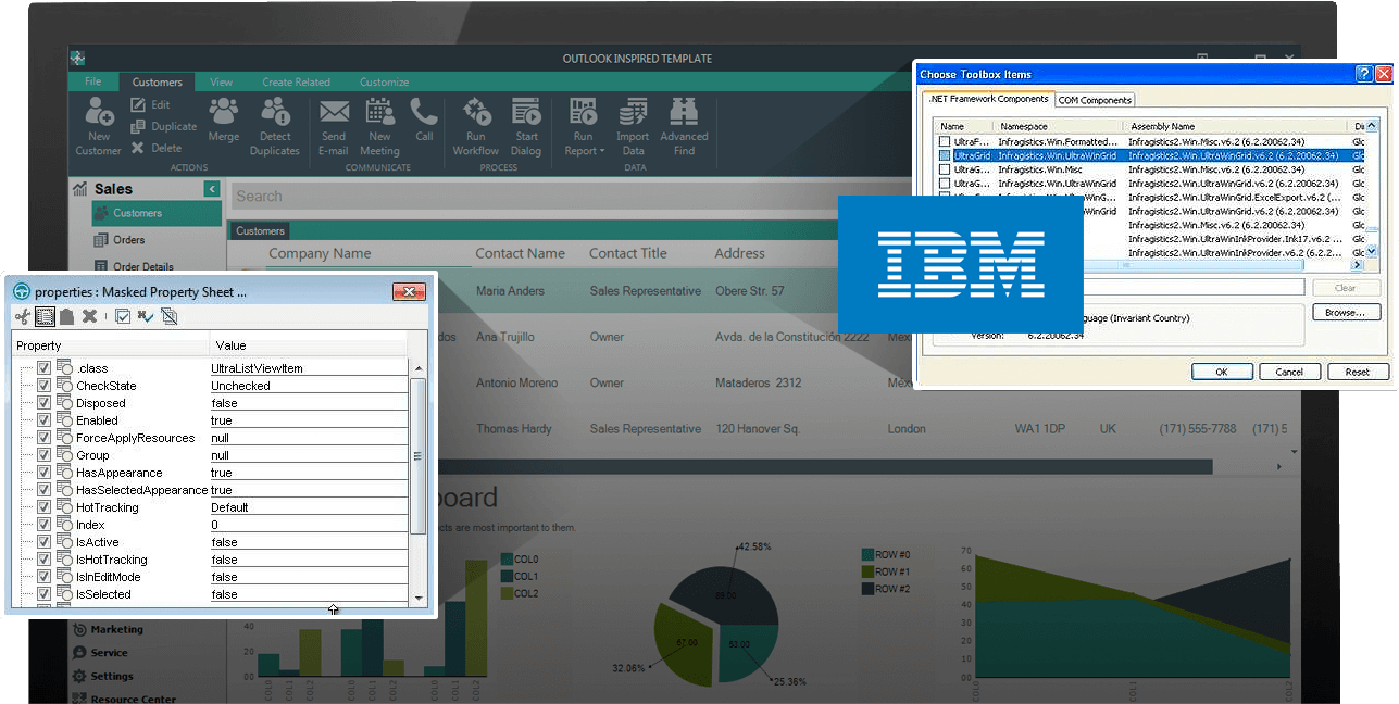 Screenshot of Infragistics Windows Forms Test Automation for IBM