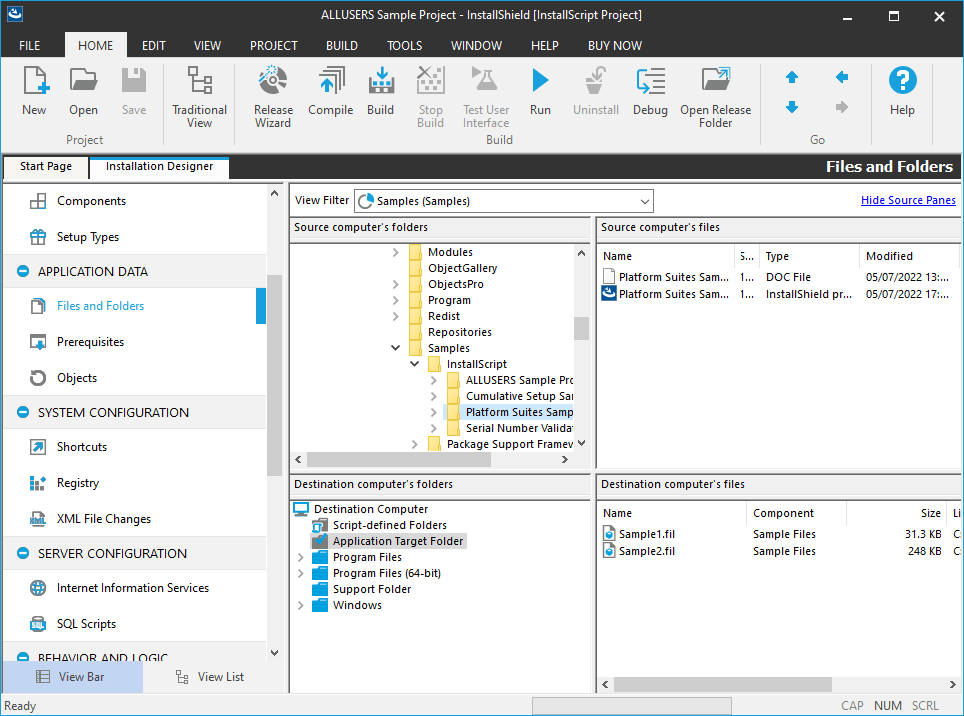 Screenshot of InstallShield Professional