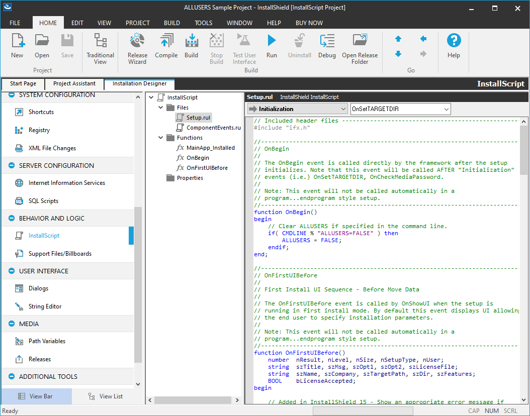 Industry-Standard InstallScriptAchieve maximum flexibility in your installations with InstallScript - a powerful and easy-to-use scripting language.