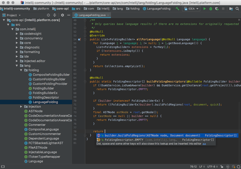 Screenshot of IntelliJ IDEA