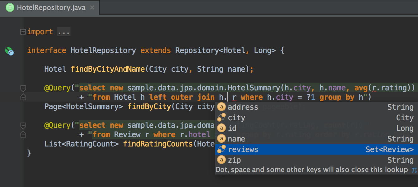 Language injectionBrings coding assistance for a selected language to expressions and string literals in another one, complete with all advantages you would nor