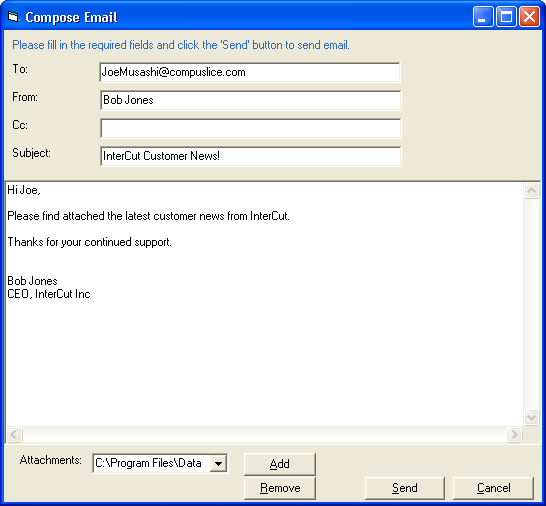 Simple Email ClientYou can use the SMTP and POP components in order to access post office (POP3) and mail servers (SMTP).