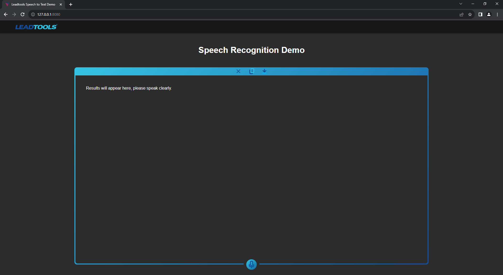 Speech-To-TextAccurately transcribe speech-to-text with the LEADTOOLS HTML5/JavaScript Speech Recognition Engine entirely client-side using Web Assembly.
