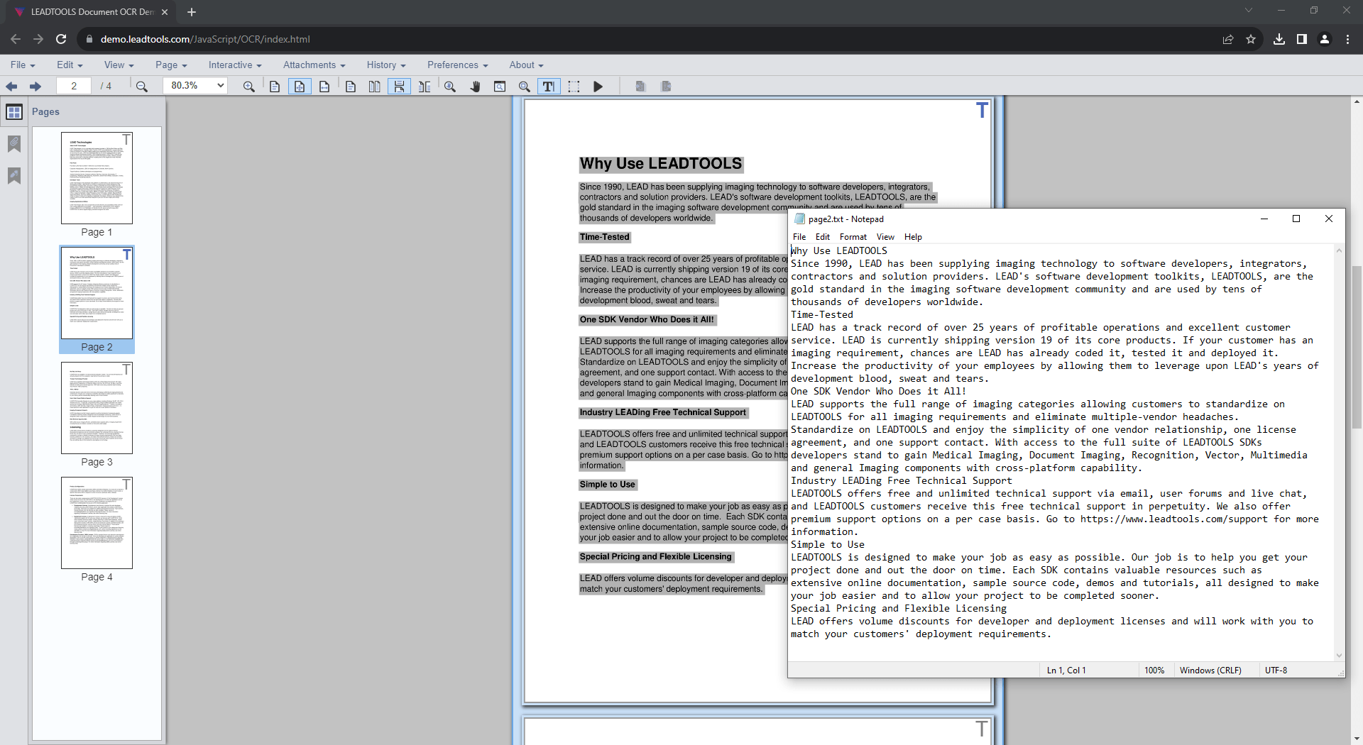 Extract Text and Perform OCRUse the HTML5/JavaScript DocumentViewer control along with the back end DocumentServiceDemo to extract text and perform OCR in the b