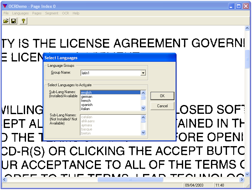 Language OptionsSelect from a list of languages, and dialects, to increase the accuracy of the reading ability.
