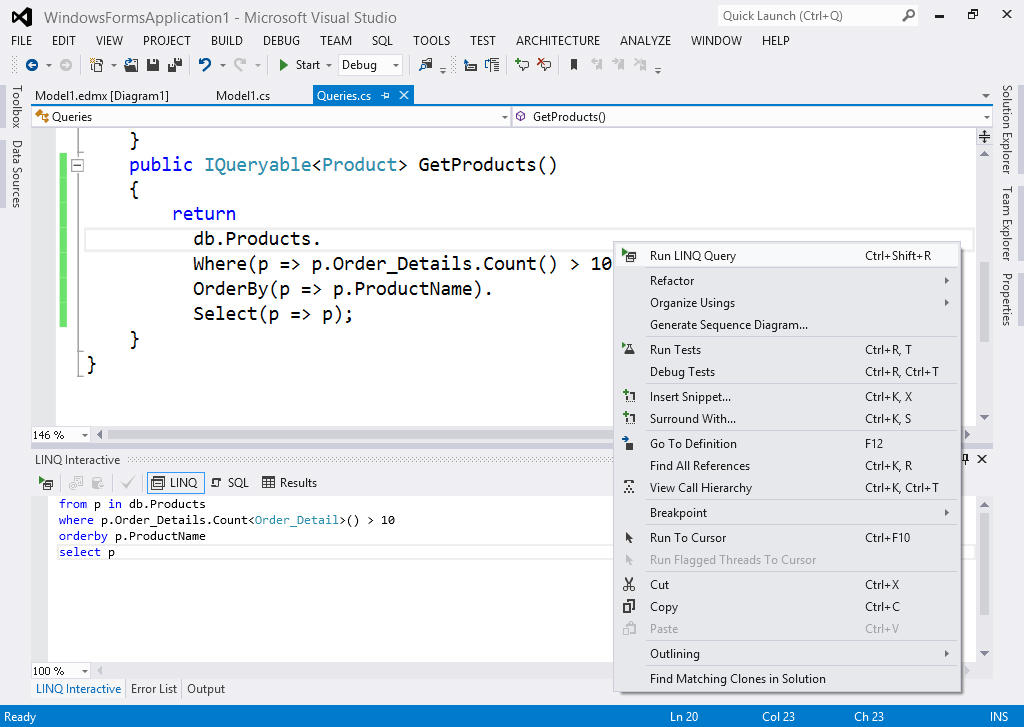LINQ Insight seamlessly integrates into Visual Studio.