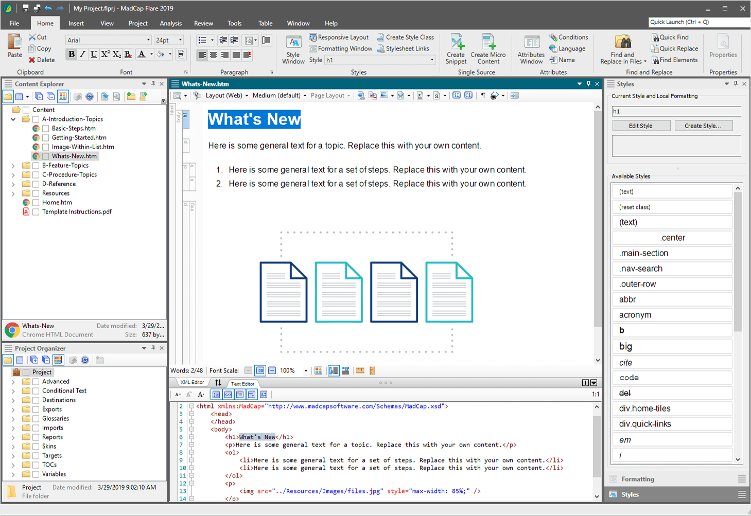 Screenshot of MadCap Flare