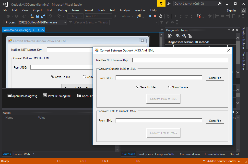 MailBee.NET Outlook Converter