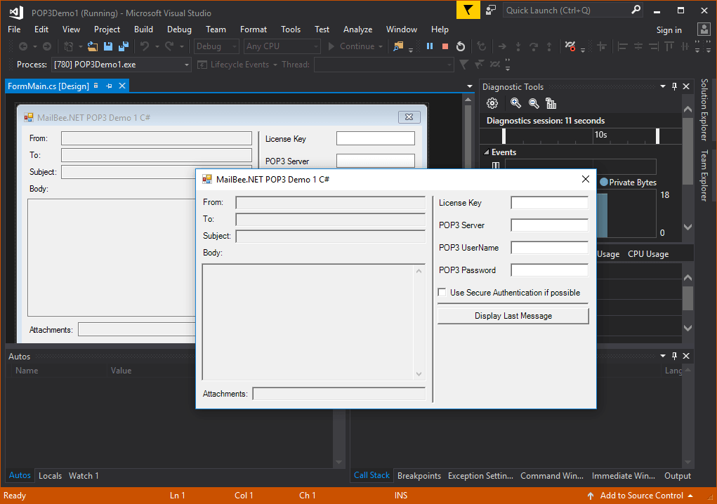 Screenshot of MailBee.NET POP3