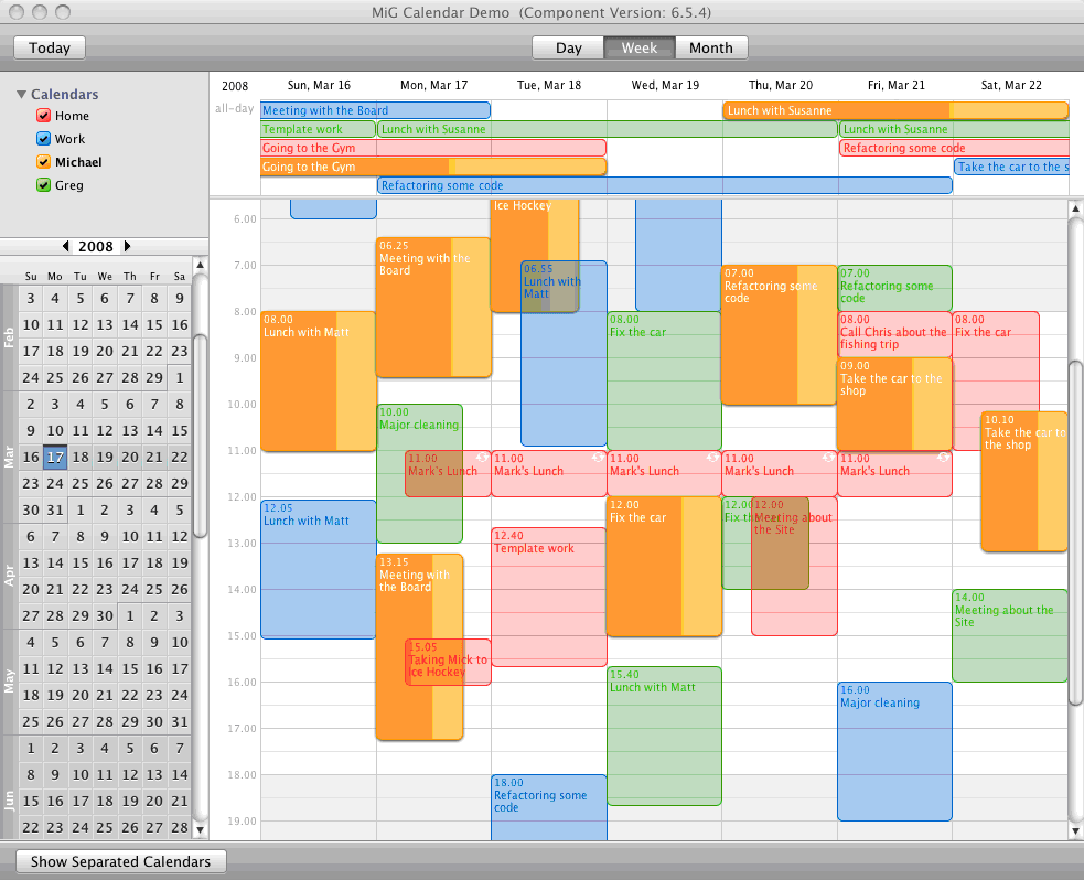 Screenshot of MiG Calendar