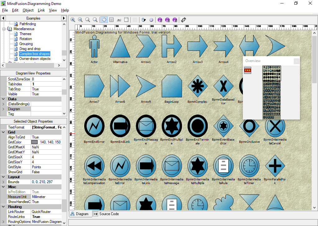 Screenshot of MindFusion.WinForms Pack