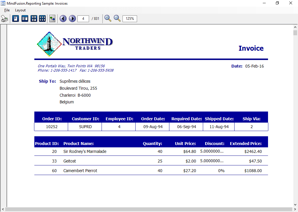 Report designerA reports Designer automates customizing the report's appearance. Placement of any WinForms control as a report element is also possible.