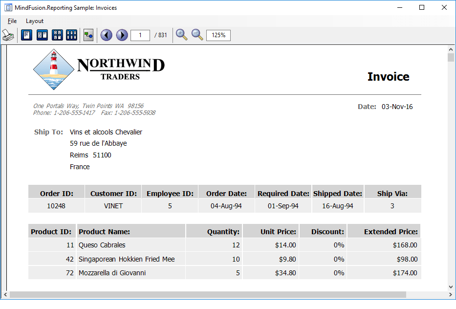 MindFusion.Reporting for Windows Forms