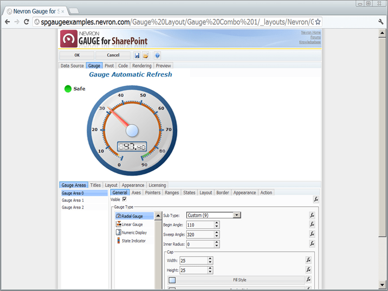 Various Gauge Types for SharePoint