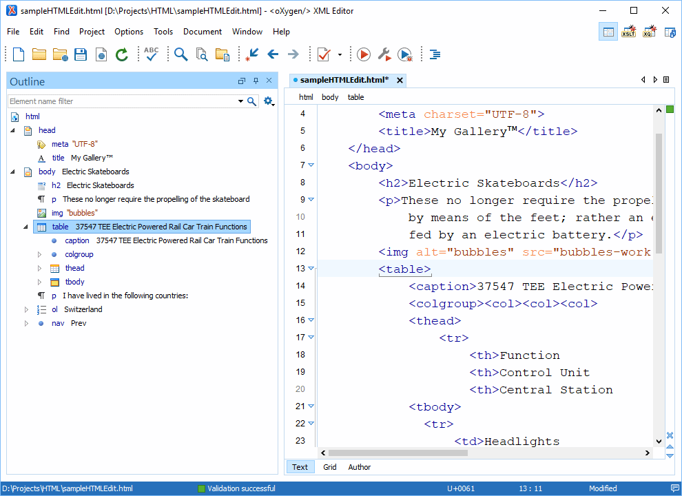 Screenshot of Oxygen XML Editor Enterprise (AI-ready)