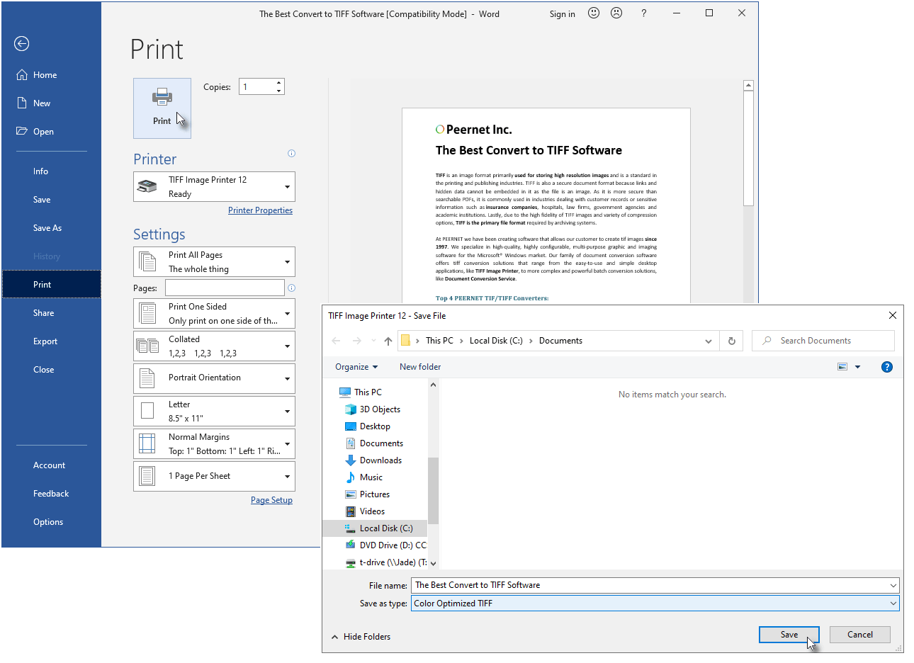 TIFF Image Printer