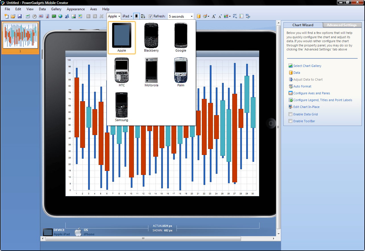Screenshot of PowerGadgets Mobile for XenApp