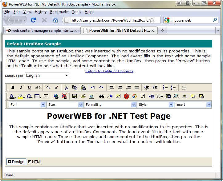 Screenshot of PowerWEB for ASP.NET Suite