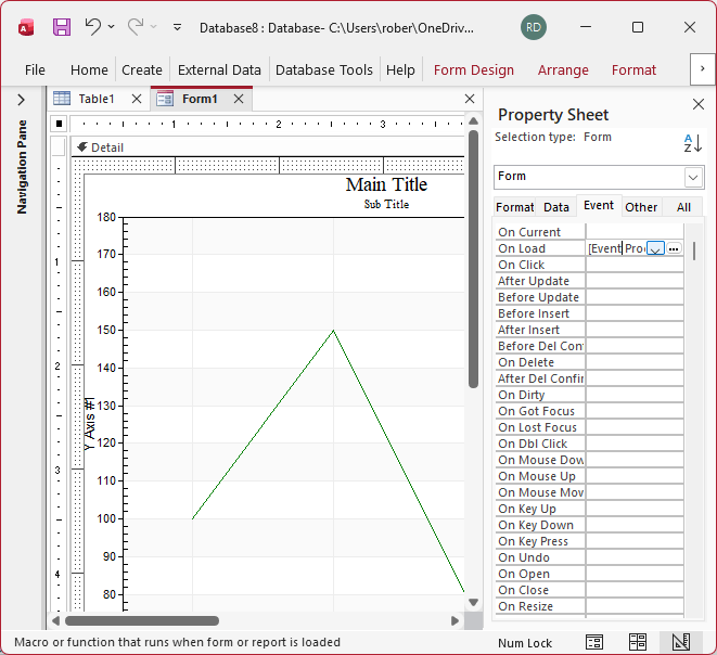 Adding Form OnLoad Event
