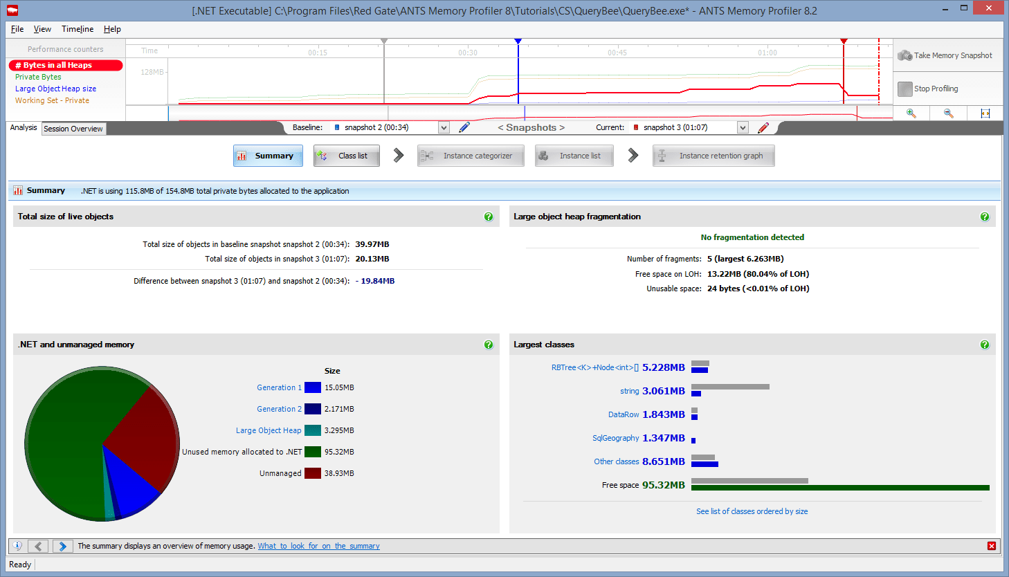 Screenshot of ANTS Memory Profiler