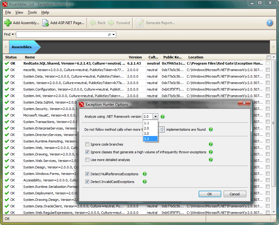 Exception HunterLocate the unhandled exceptions your method can throw.