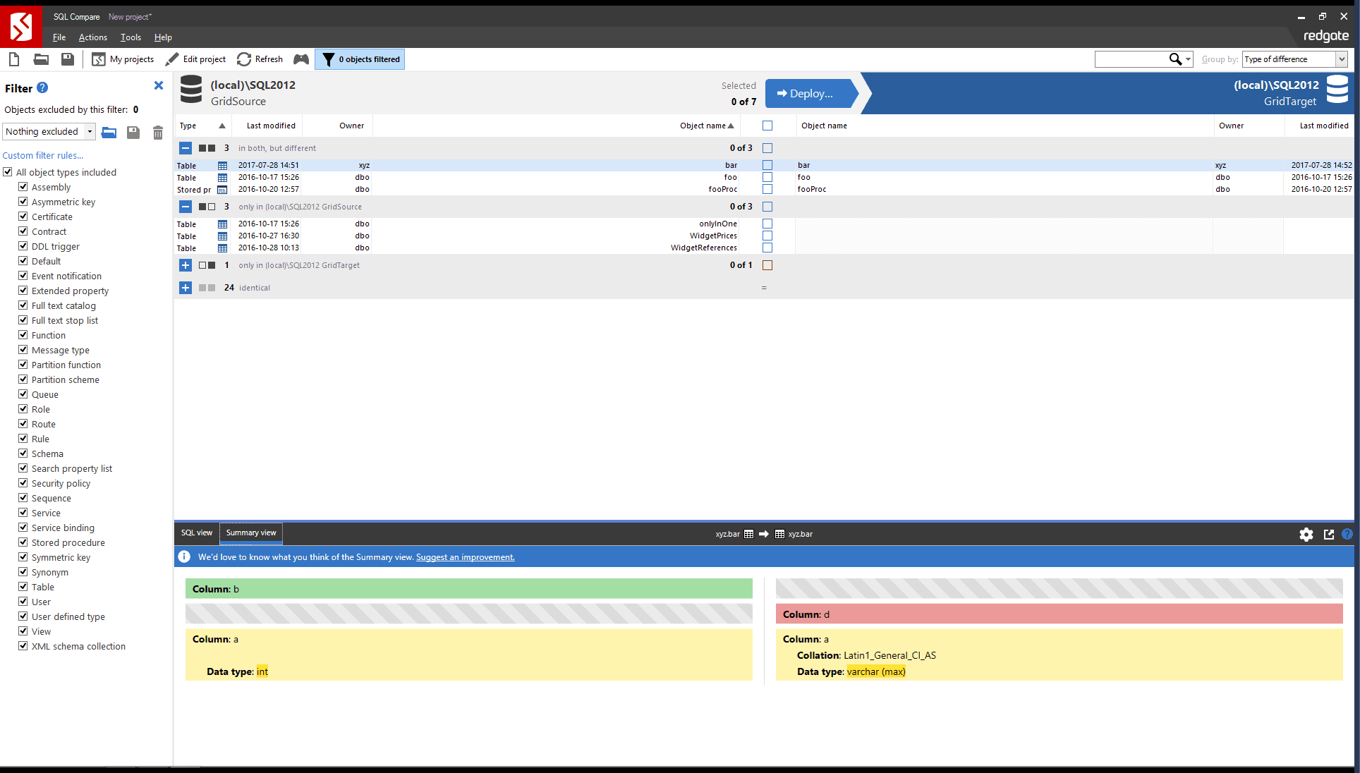 Compare SQL Server schema changes from dev, to test, to productionCompare SQL Server database schemas, large or small, and including Temporal Tables, with advan