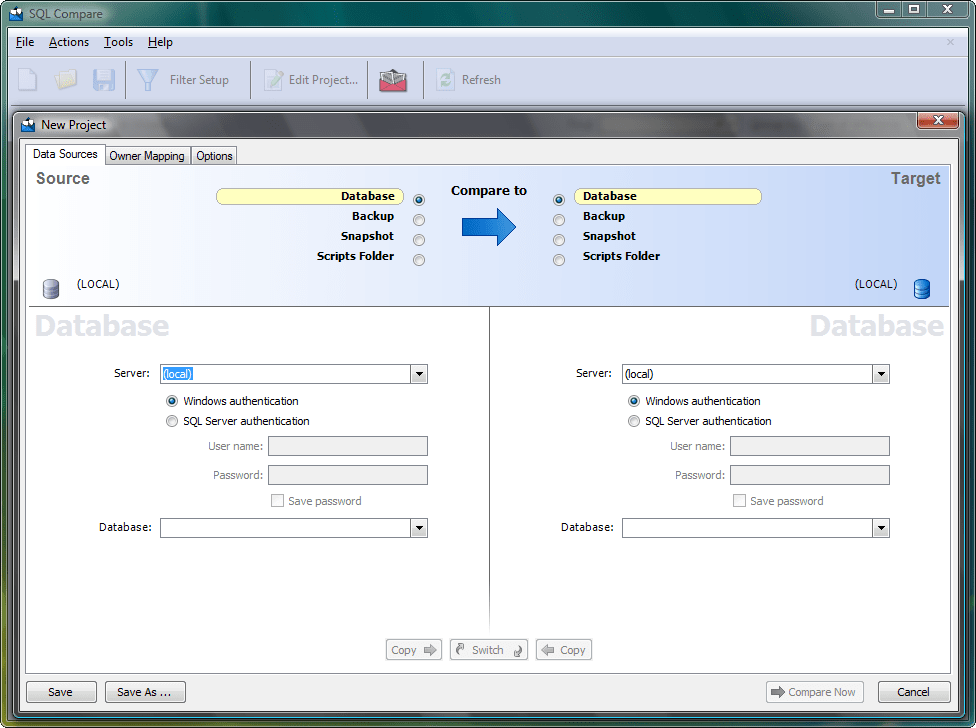 SQL CompareCompares and synchronizes SQL Server database schemas.