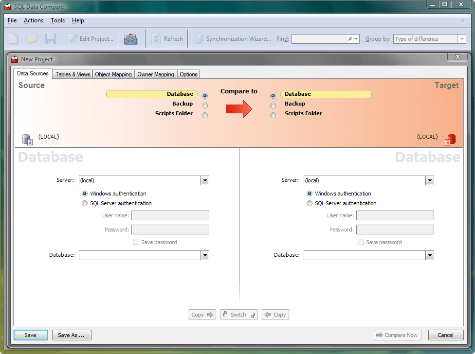 SQL Data CompareCompares and synchronizes SQL database contents.