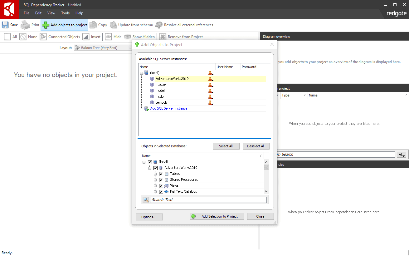 Choose a database to analyze
