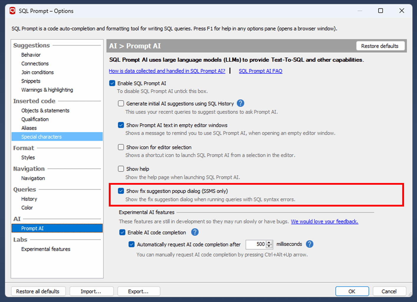 Fix SQL Query with AI