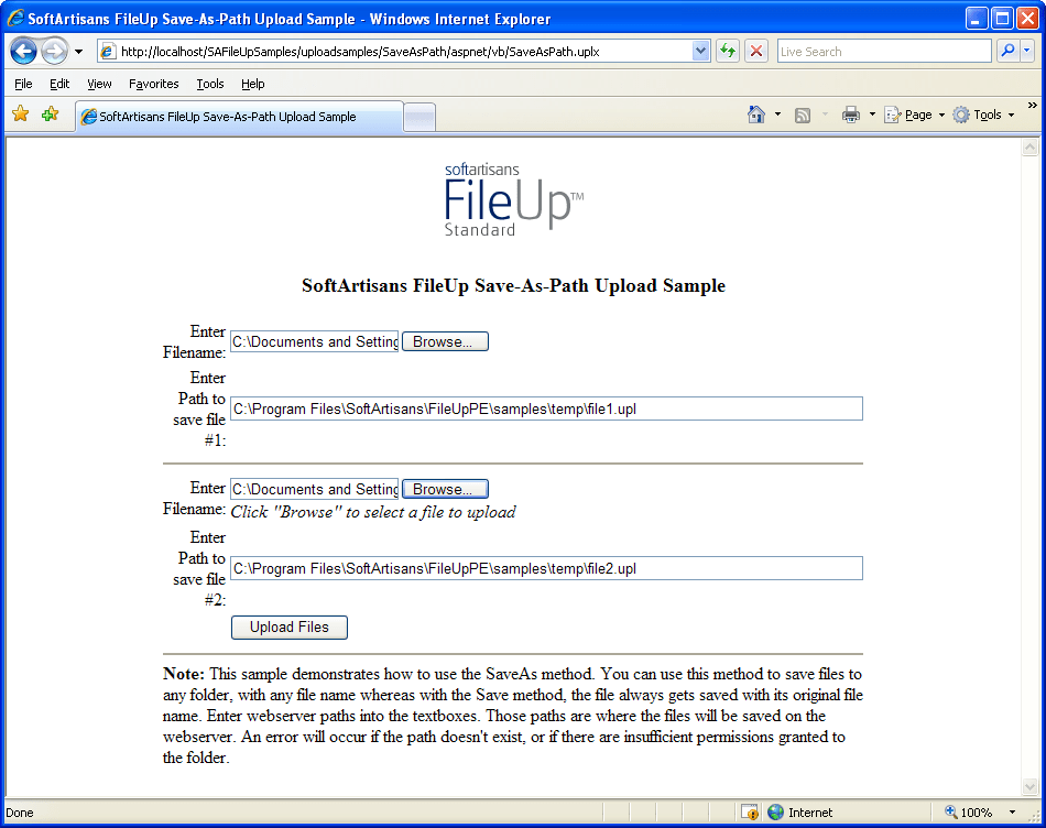 SaveAs MethodUse the SaveAs Method to save files to any folder, with any file name whereas with the Save Method, the file always gets saved with its original fi