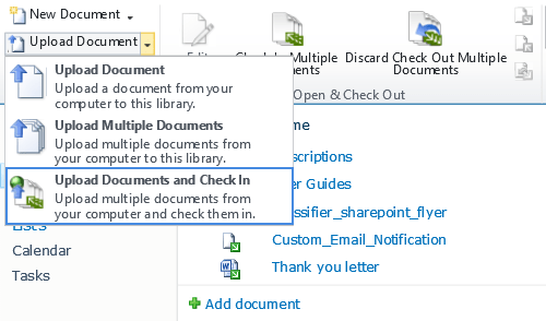 SharePoint Batch Check In