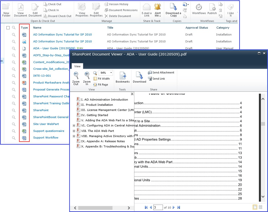 SharePoint Document Viewer