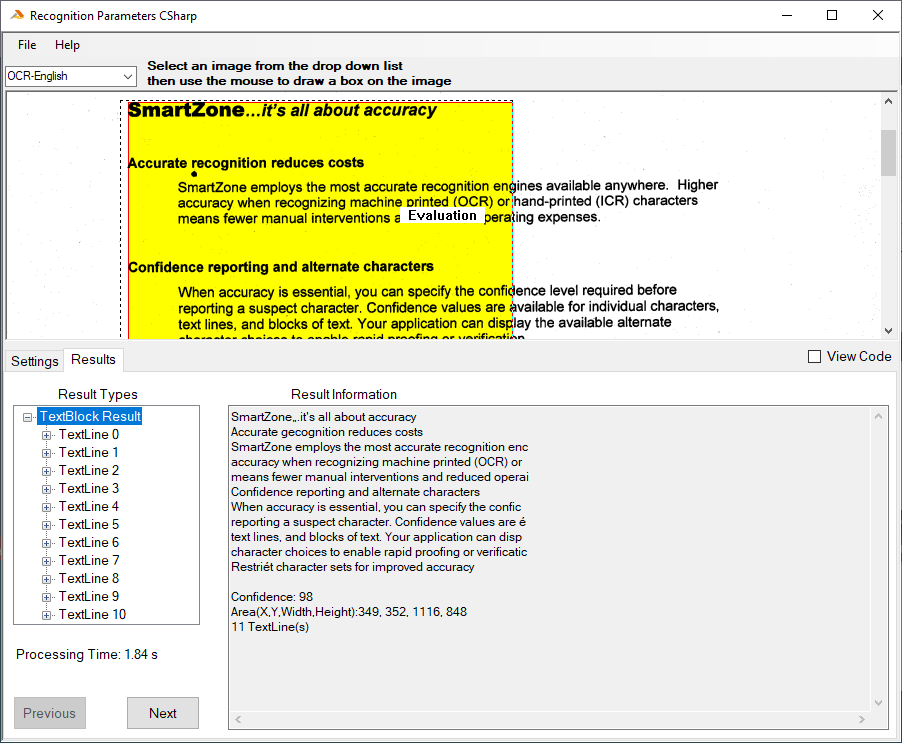 SmartZone OCR Standard