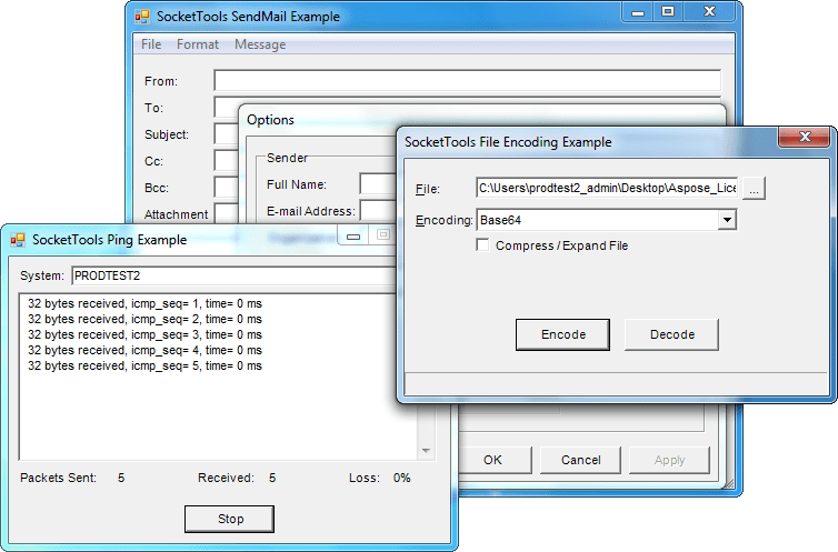 Screenshot of SocketTools ActiveX Edition