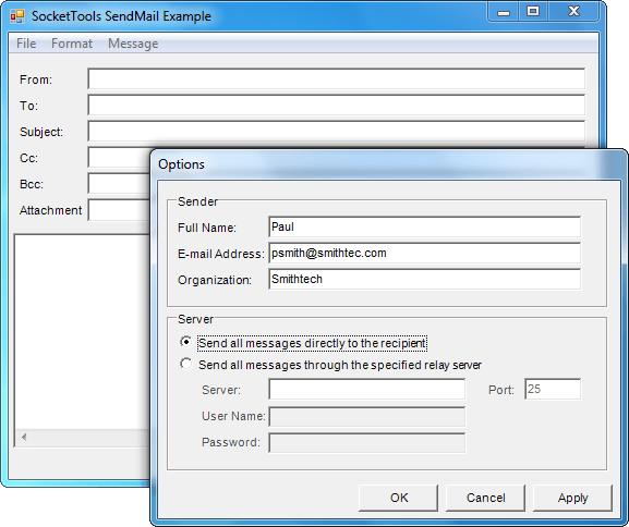 Screenshot of SocketTools ActiveX Edition