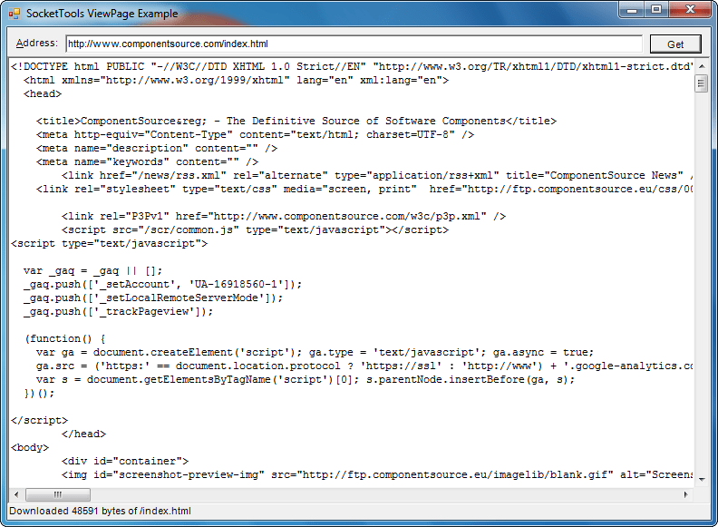 Screenshot of SocketTools ActiveX Edition
