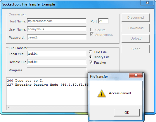 Screenshot of SocketTools ActiveX Edition