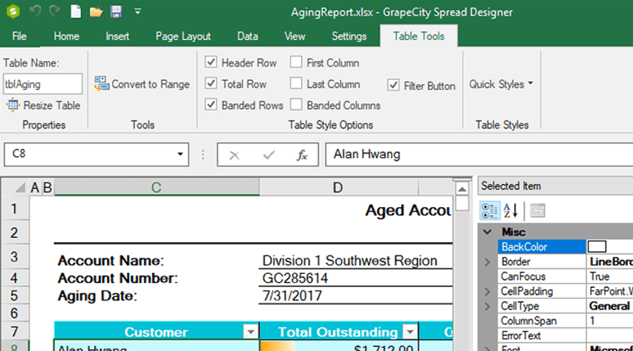 No-Code Design with Spread DesignersWith the powerful Spread Desktop Designer App, you’ll get code-free .NET spreadsheet apps in no time.
