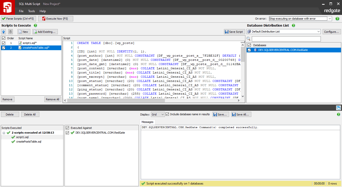 SQL Multi Script