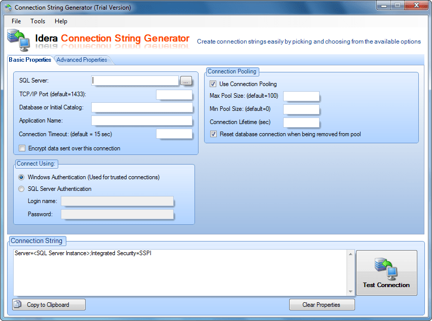Screenshot of SQL Admin Toolset