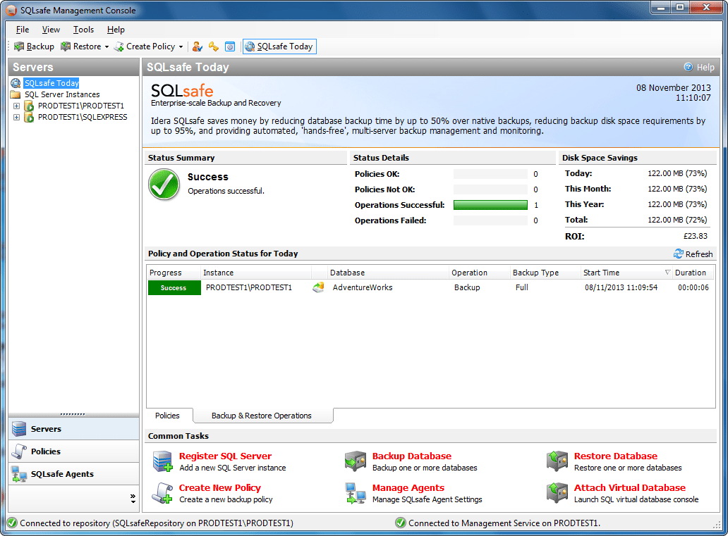 Screenshot of SQL Safe Backup