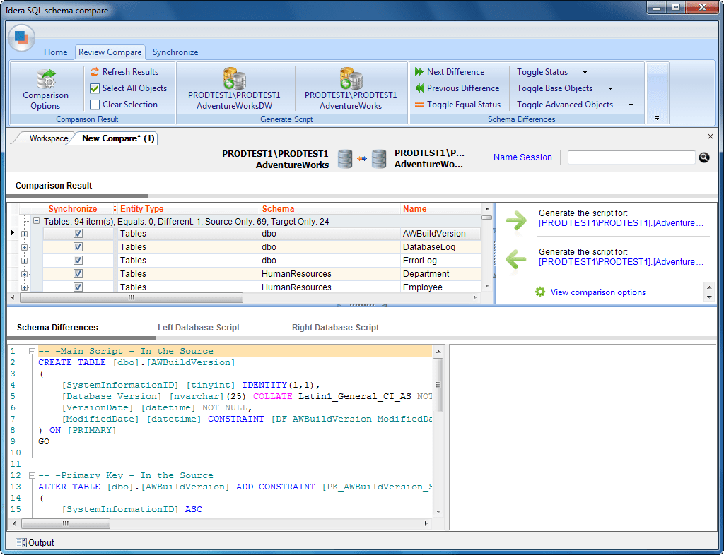 Screenshot of SQL Toolbox